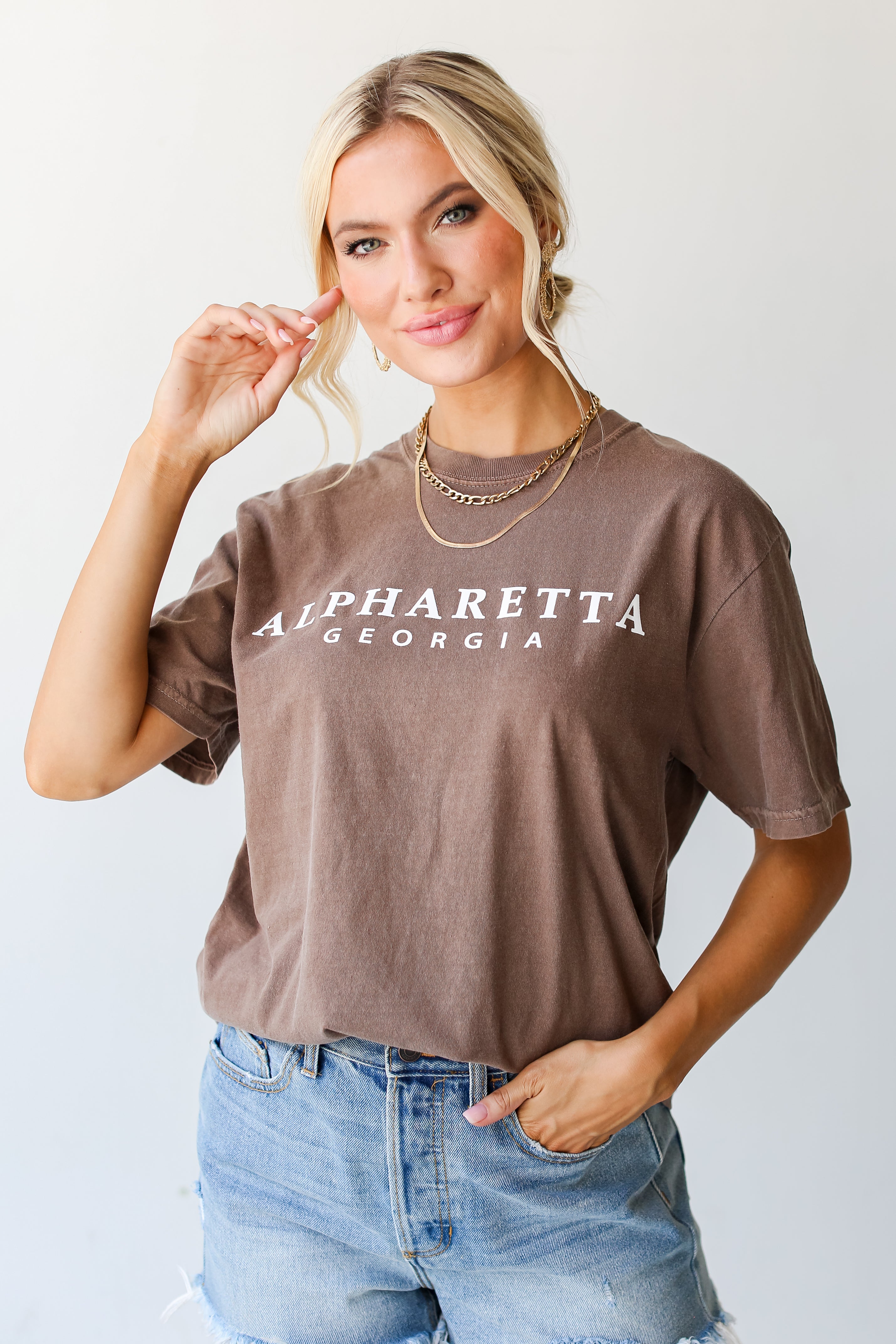 Brown Alpharetta Georgia Tee front view