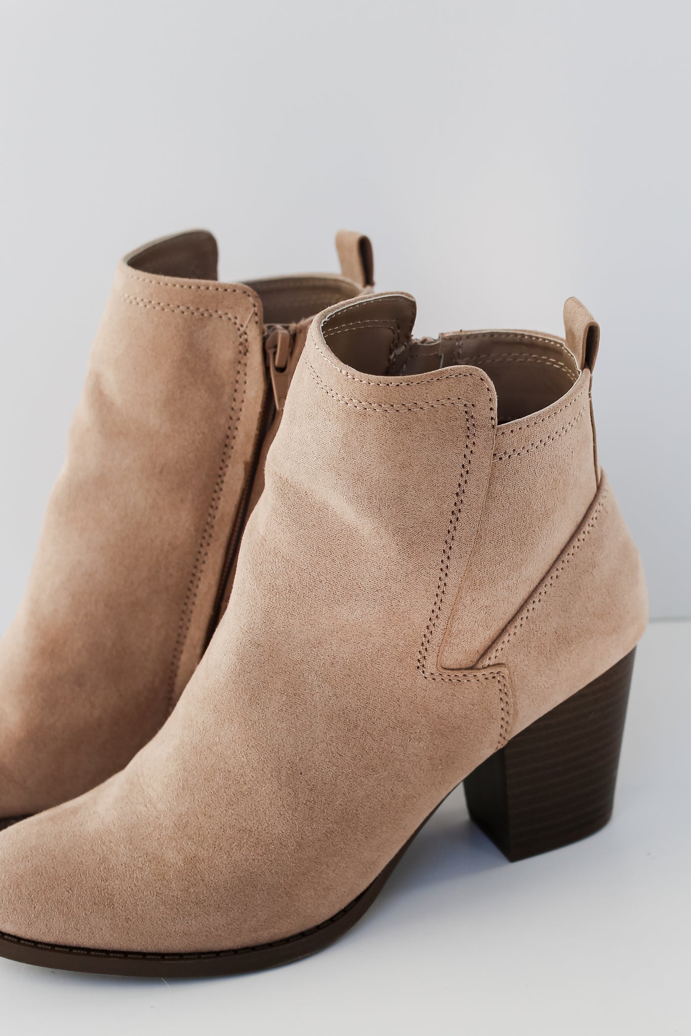 cute Taupe Booties close up