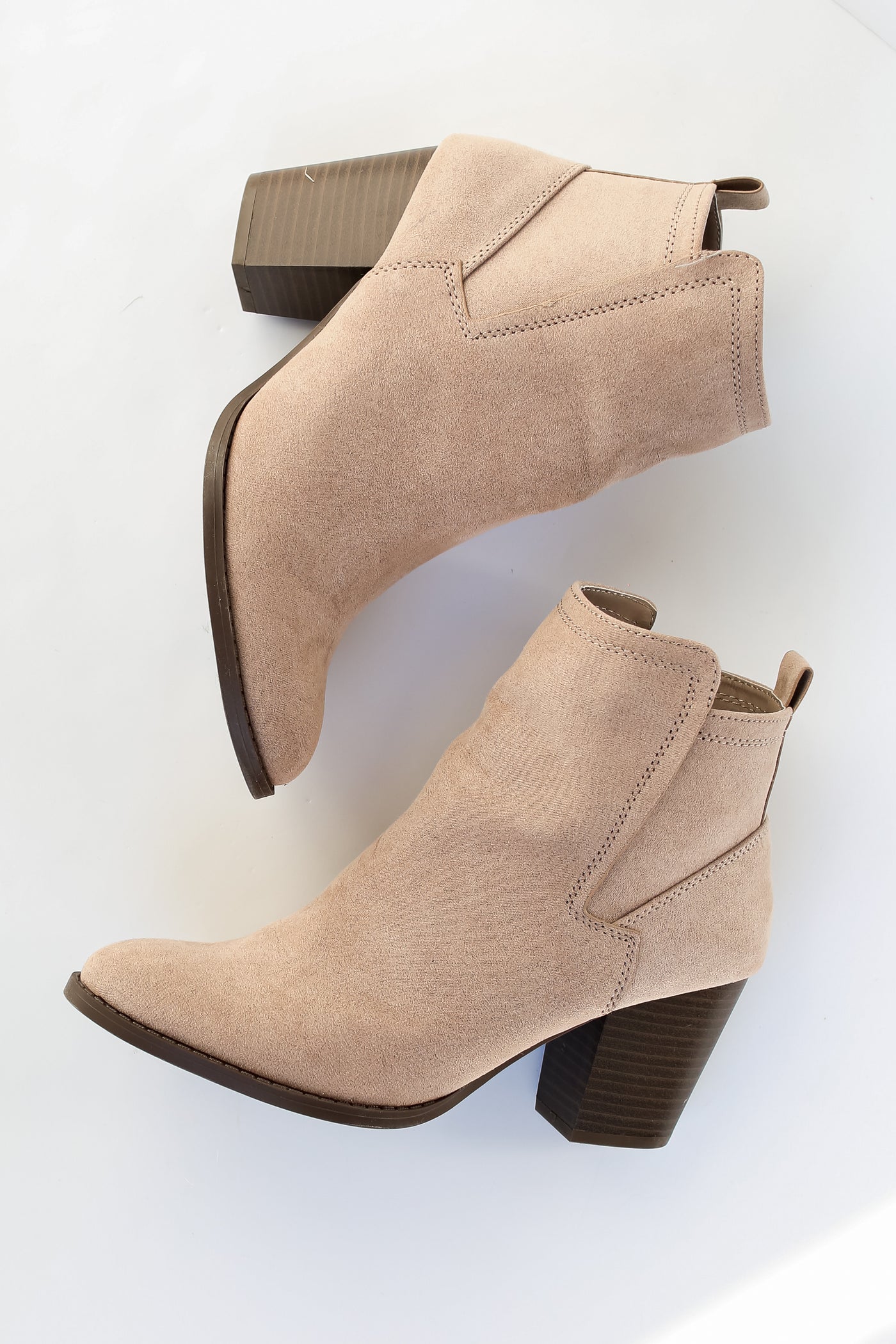 Taupe Booties flat lay