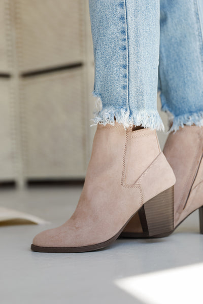 Taupe suede Booties