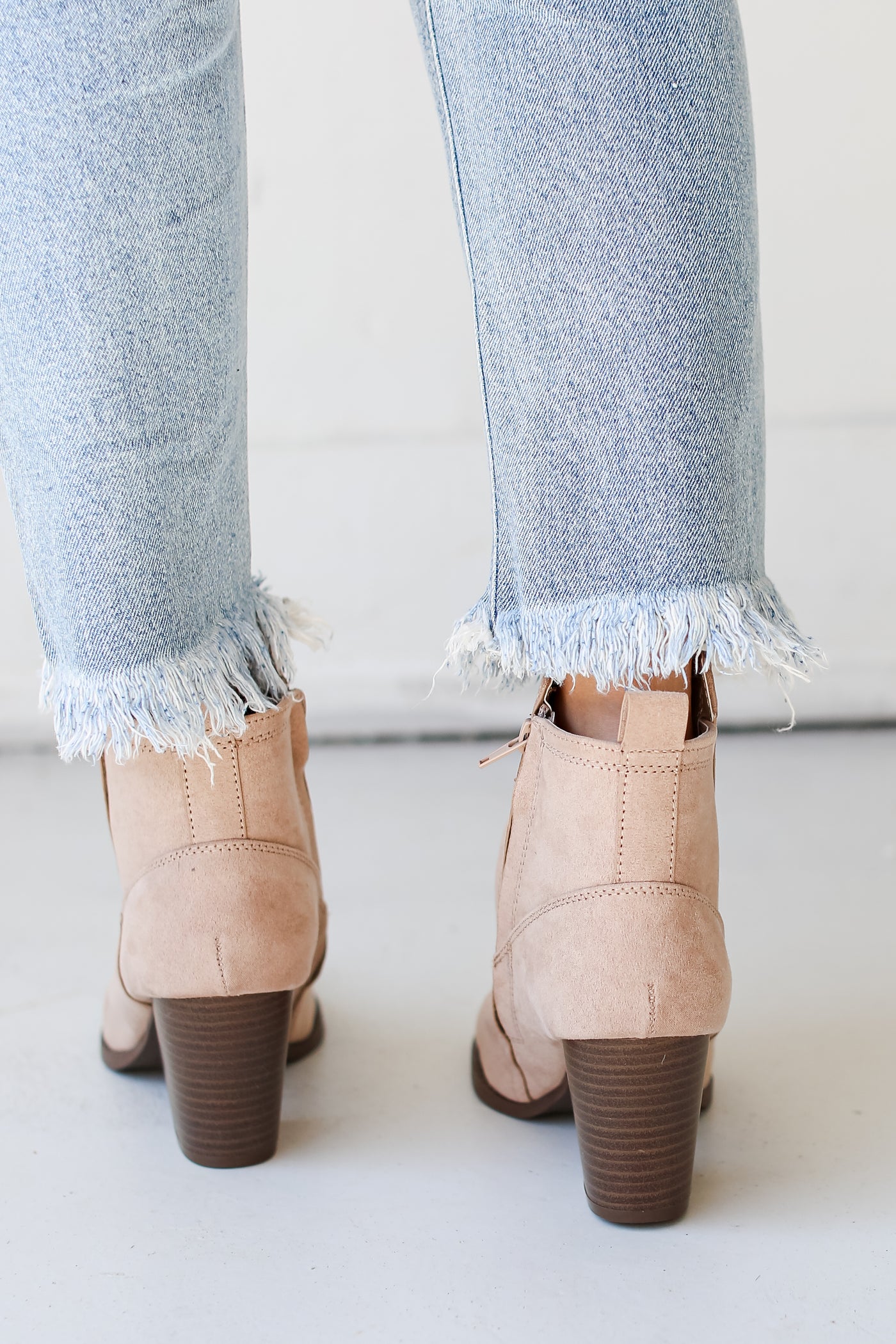Taupe Booties for fall back view