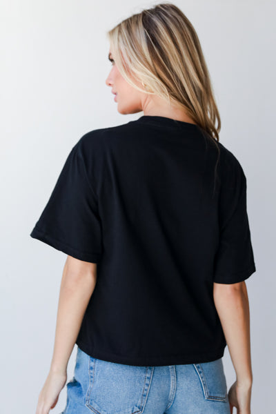 Black Saturday In Athens Cropped Tee back view