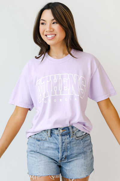 Lavender Athens Georgia Cropped Tee front view