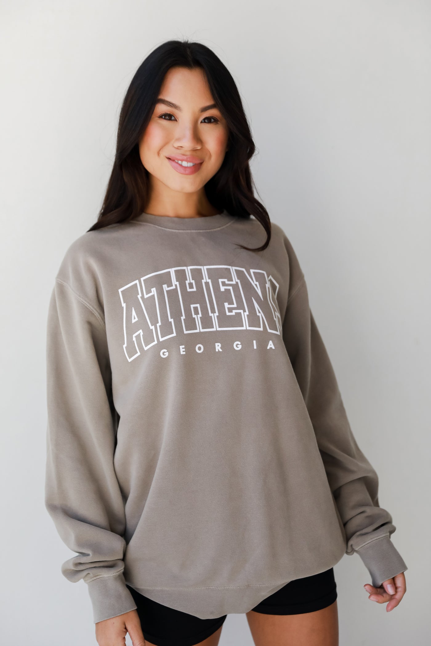 grey Athens Georgia Pullover front view