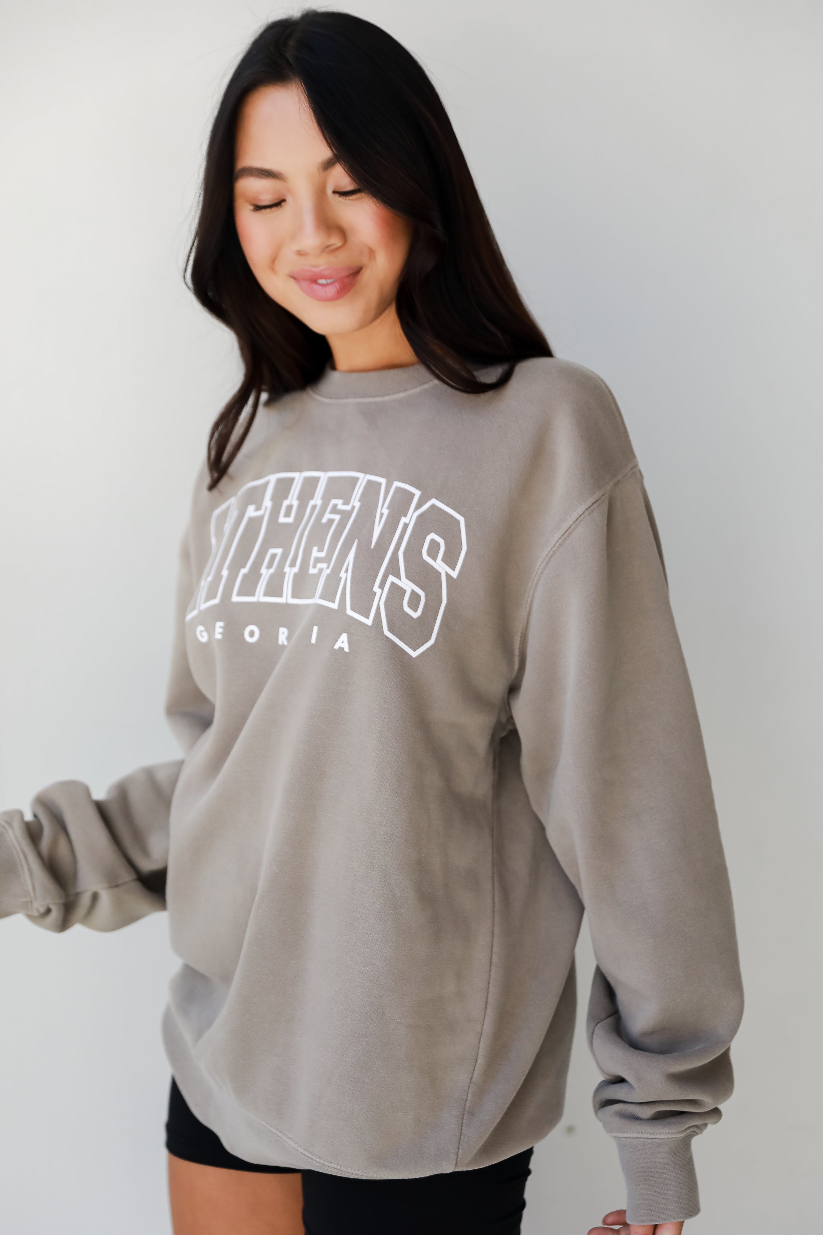 grey Athens Georgia Pullover side view