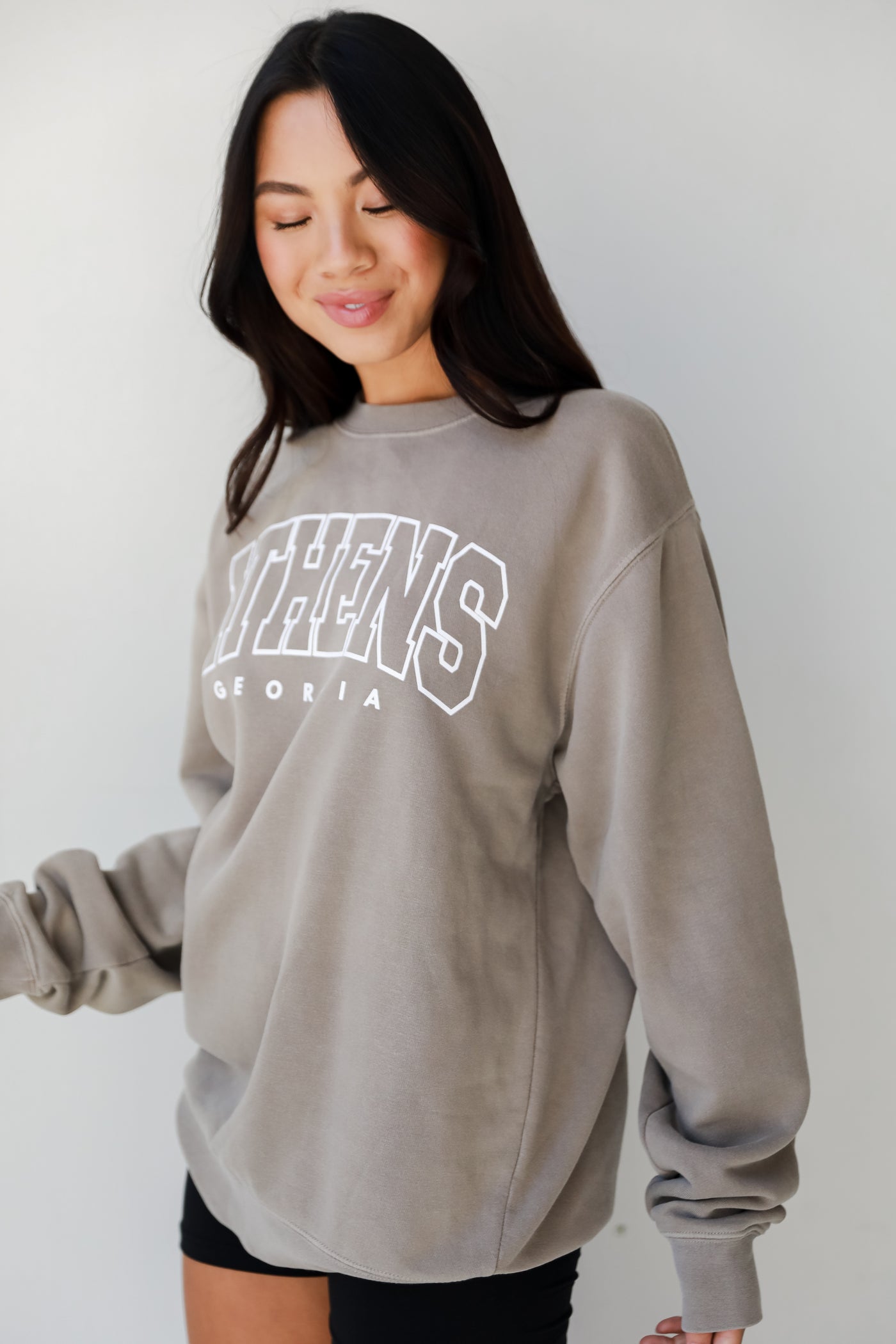 grey Athens Georgia Pullover side view