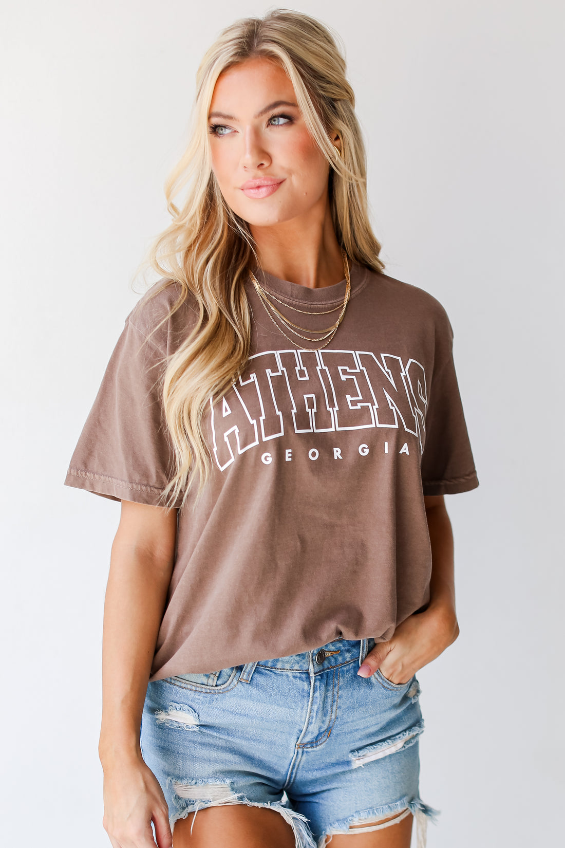 Brown Athens Georgia Tee