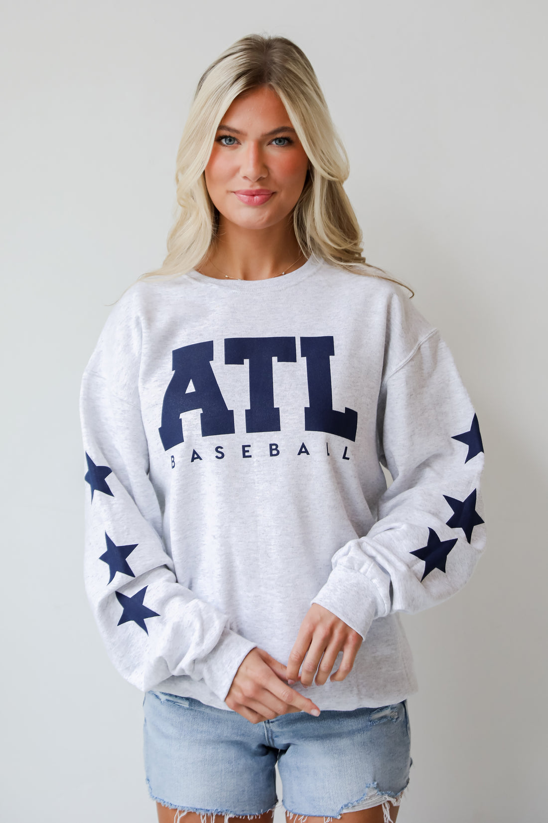 Heather Grey ATL Baseball Star Sweatshirt