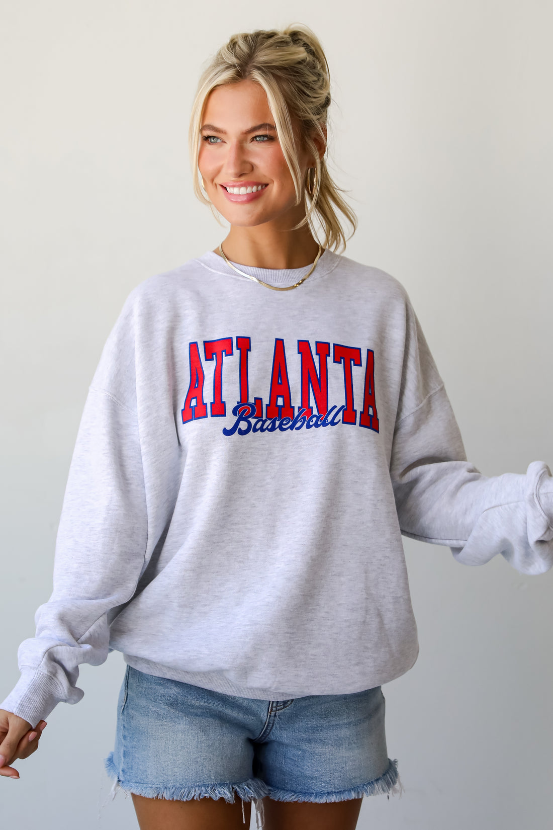 Heather Grey Atlanta Baseball Sweatshirt