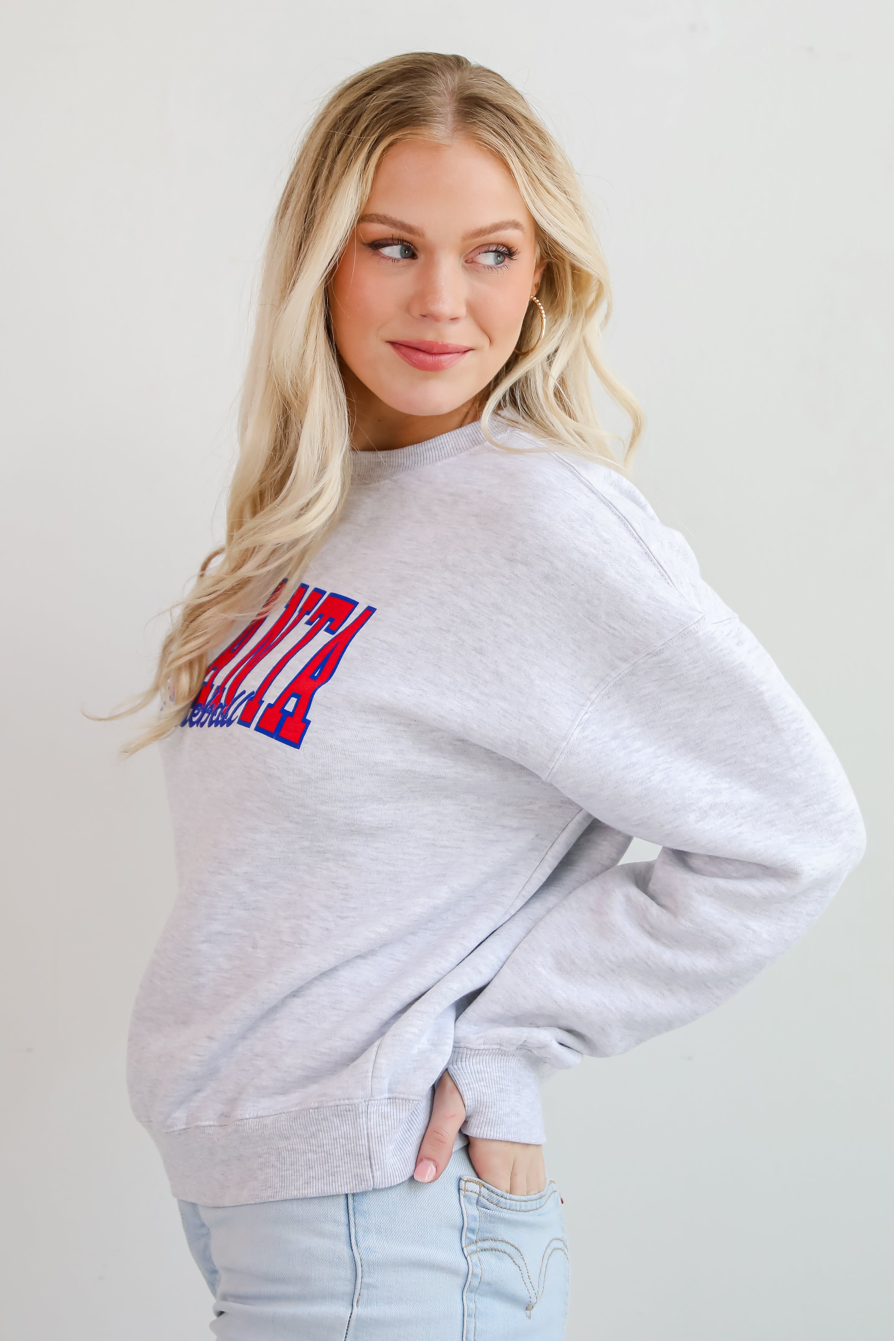 Light Heather Grey Atlanta Baseball Sweatshirt