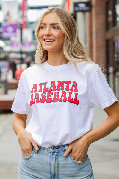 white Atlanta Baseball Graphic Tee