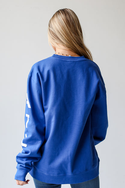 Royal Blue Atlanta Baseball Pullover back view