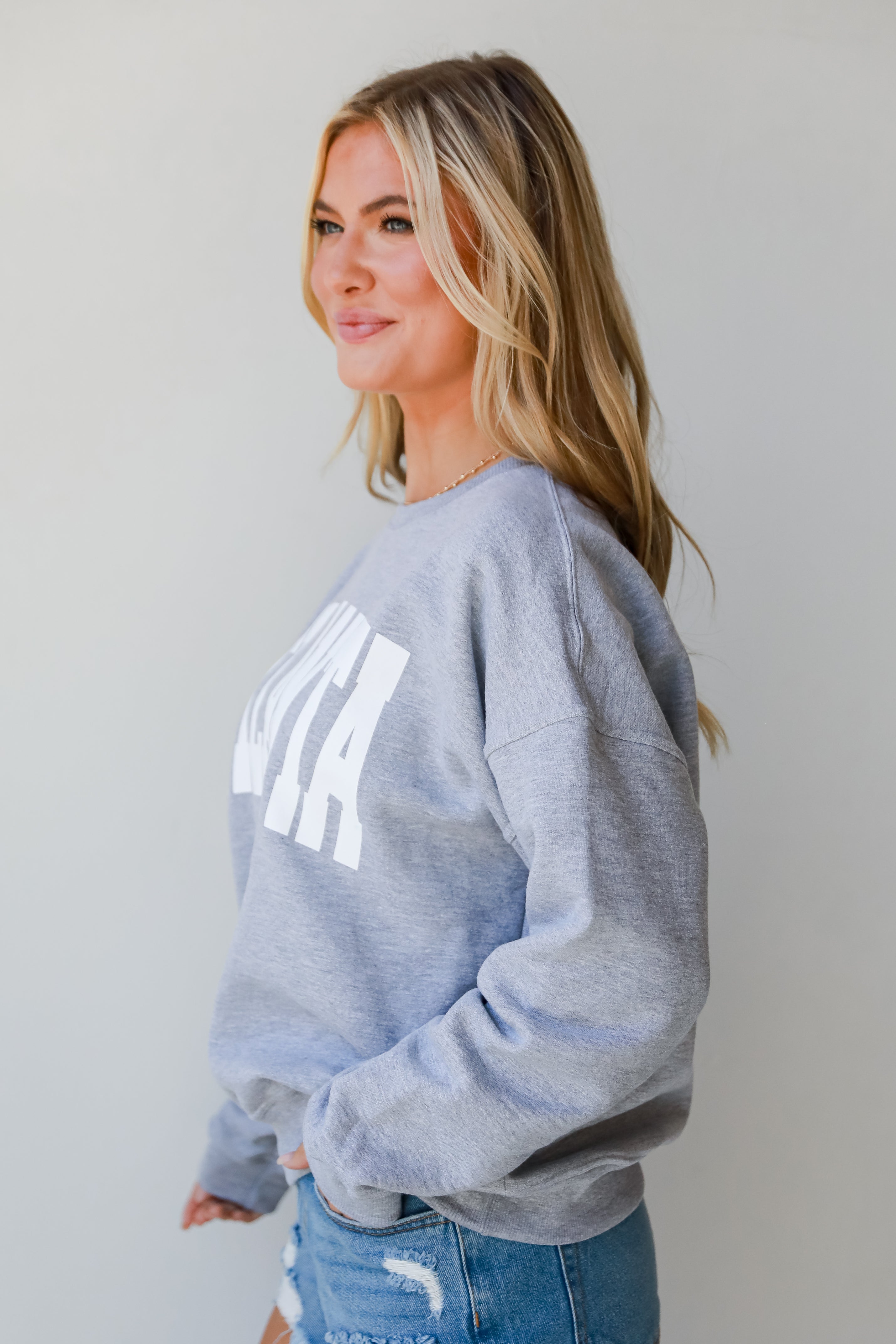 grey Atlanta Pullover side view