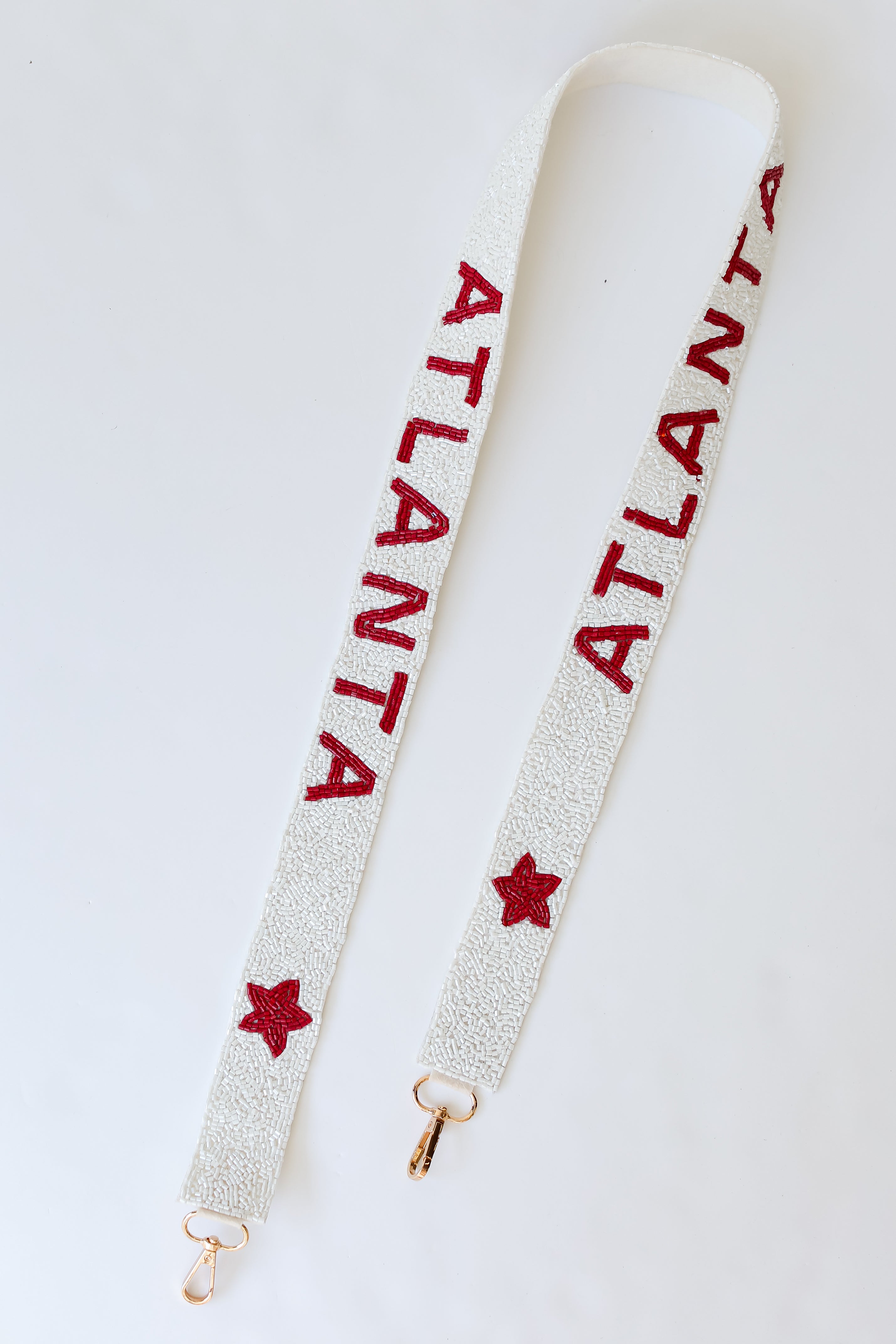 Atlanta Star Beaded Purse Strap flat lay