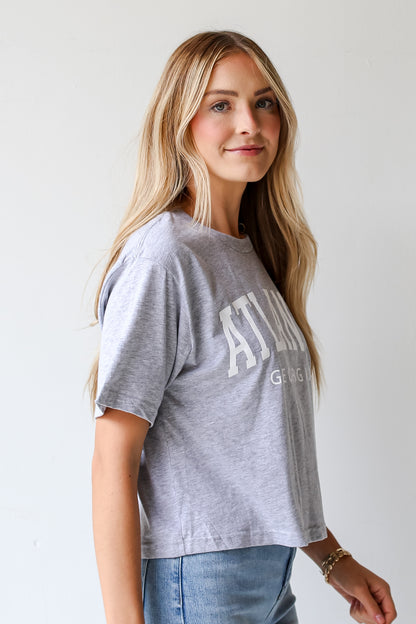 Heather Grey Atlanta Georgia Cropped Tee side view