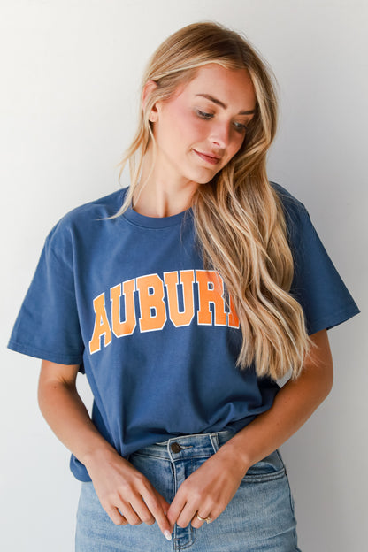 Navy Auburn Tee close up