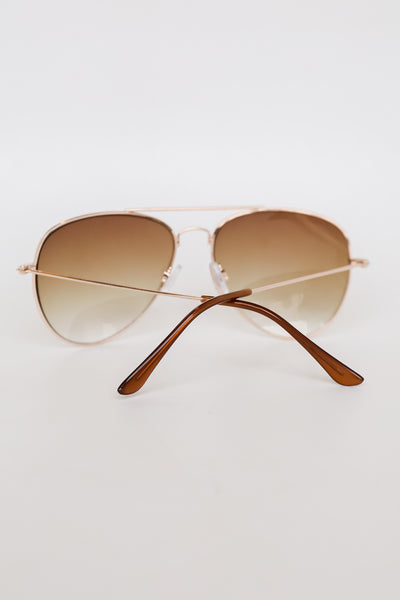 trendy gold Aviator Sunglasses