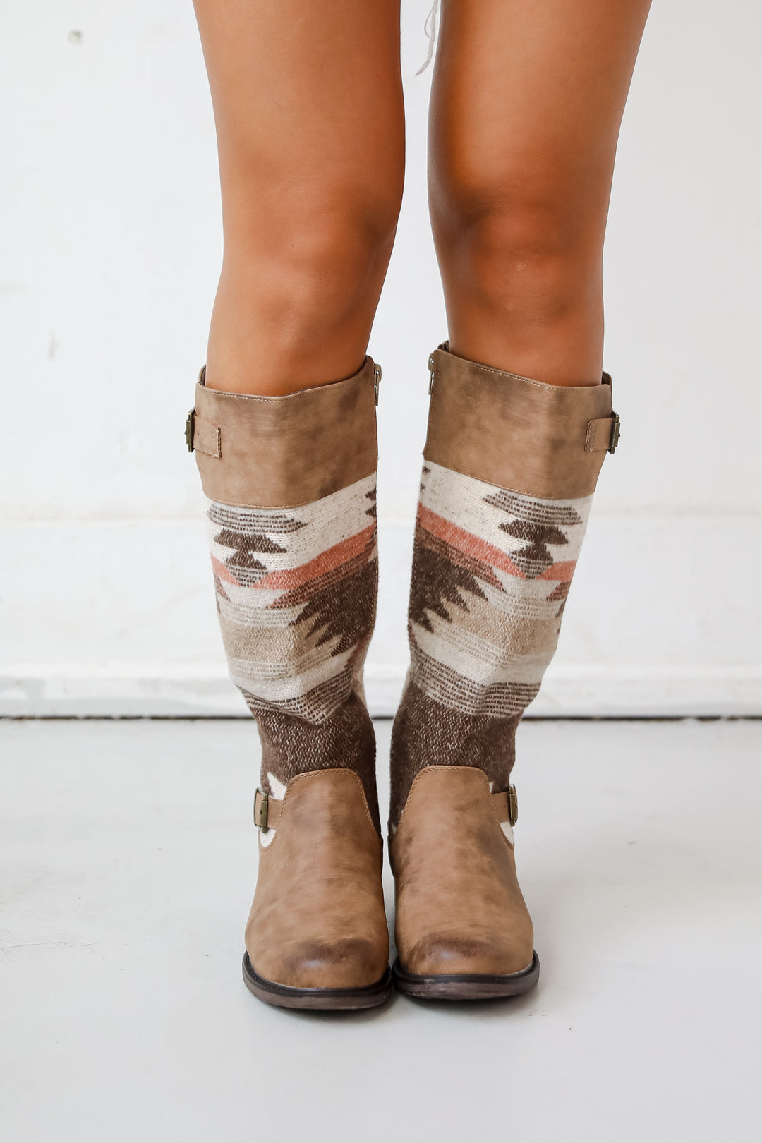 Gone Out West Taupe Aztec Boots