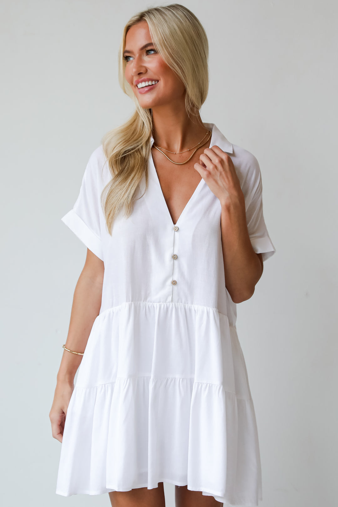 Easily Irresistible Tiered Mini Dress