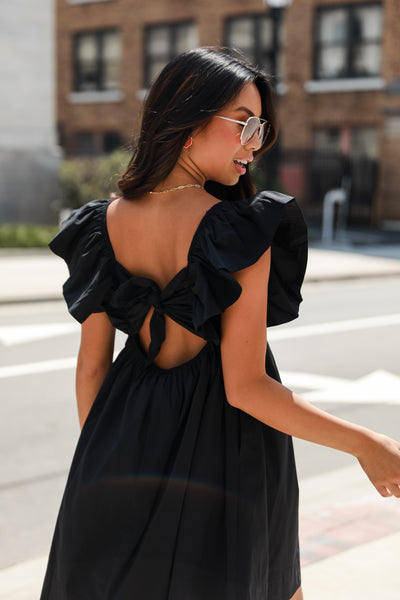 black Mini Dress on model