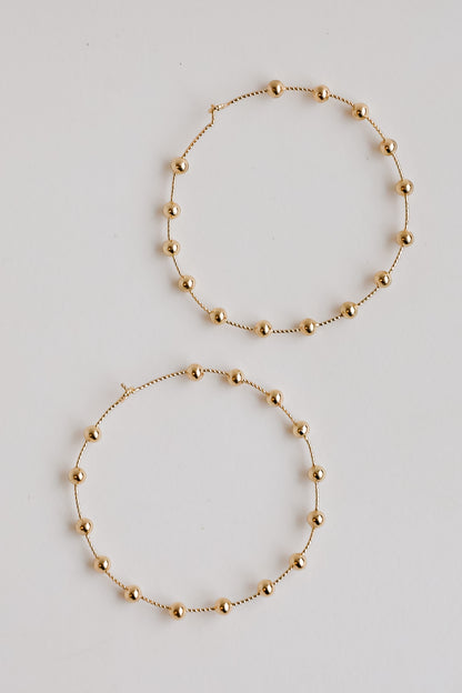 Gold Ball Hoop Earrings