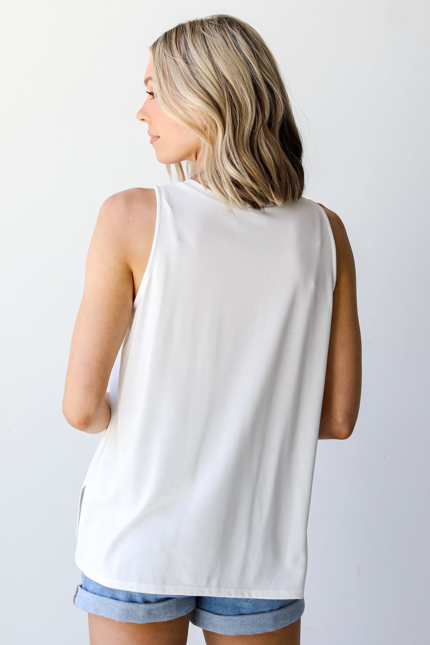 white Everyday Tank back view