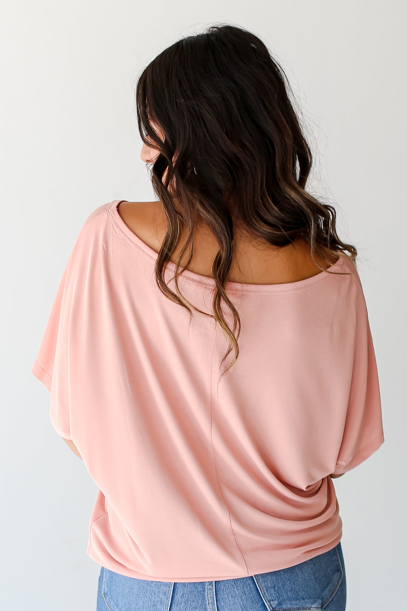 pink Off-The-Shoulder Tee back view