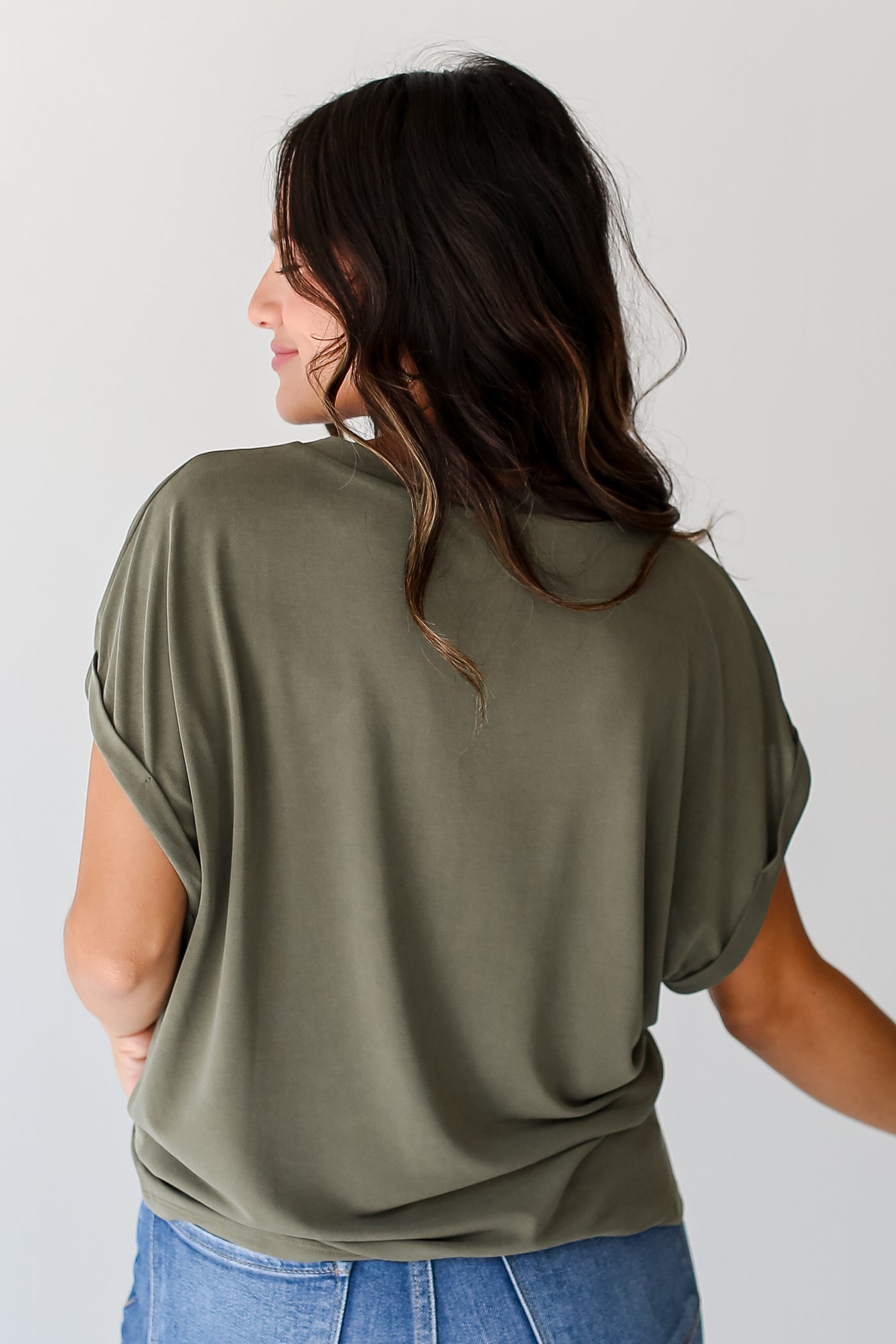 olive Tee back view