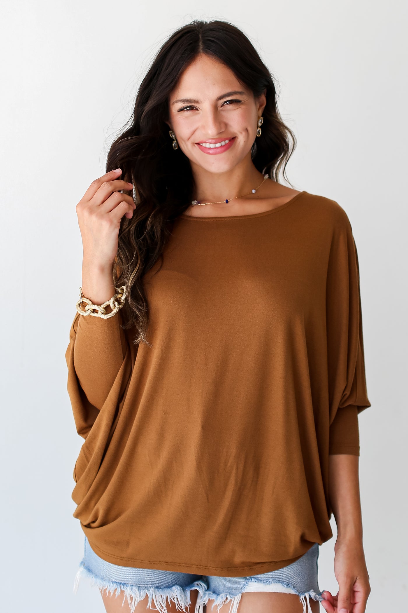 camel Oversized Top front view