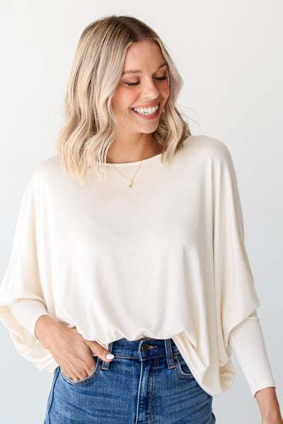white Oversized Top front view