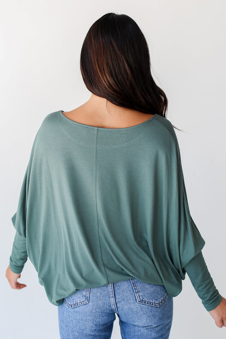 teal Oversized Top back view