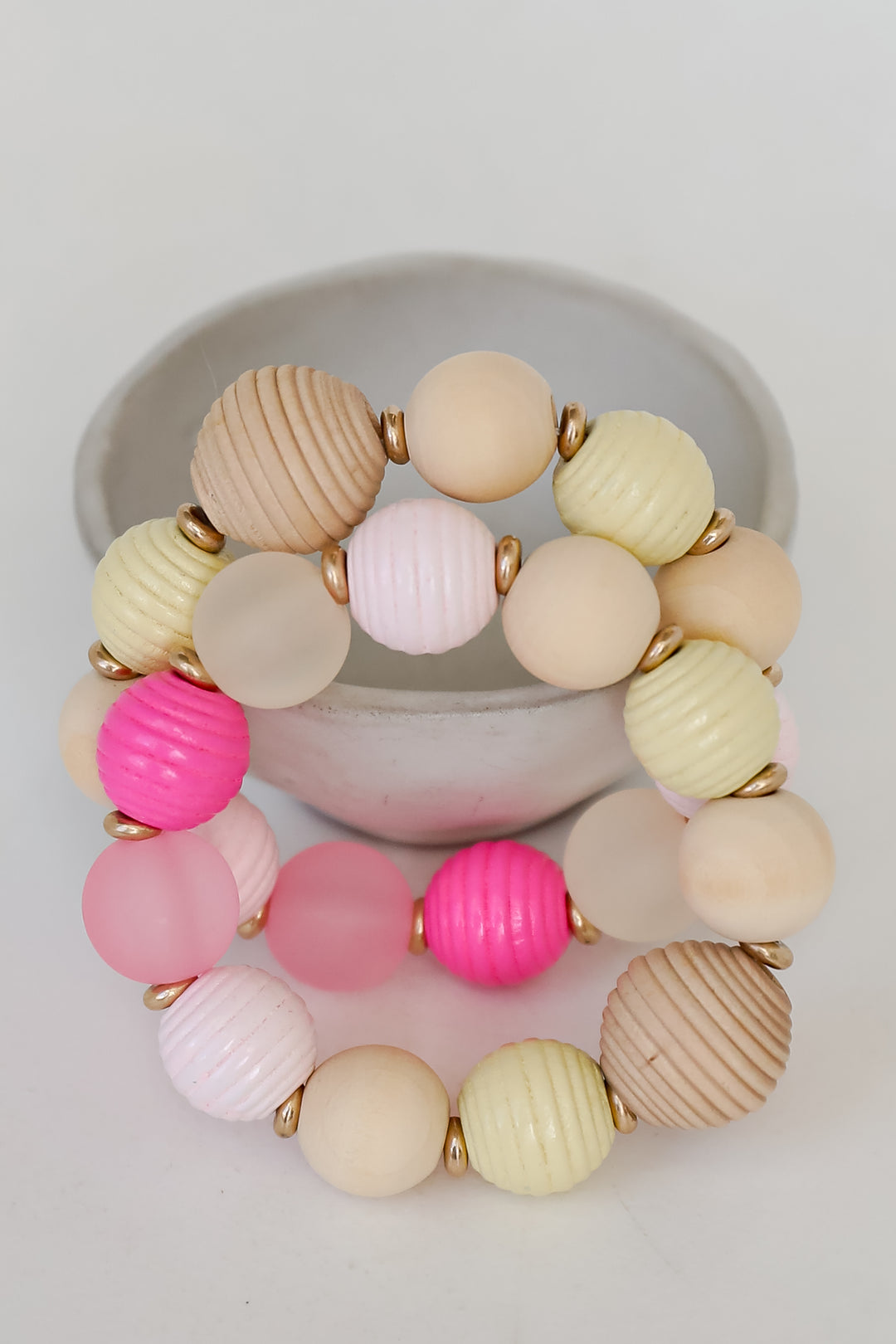 Hannah Pink Beaded Bracelet Set
