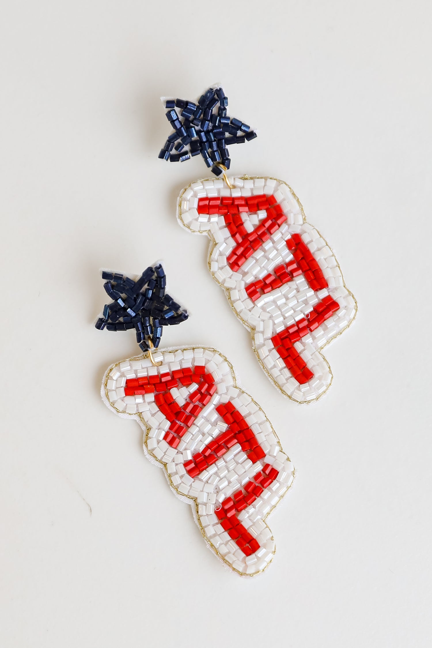 ATL Star Beaded Drop Earrings flat lay