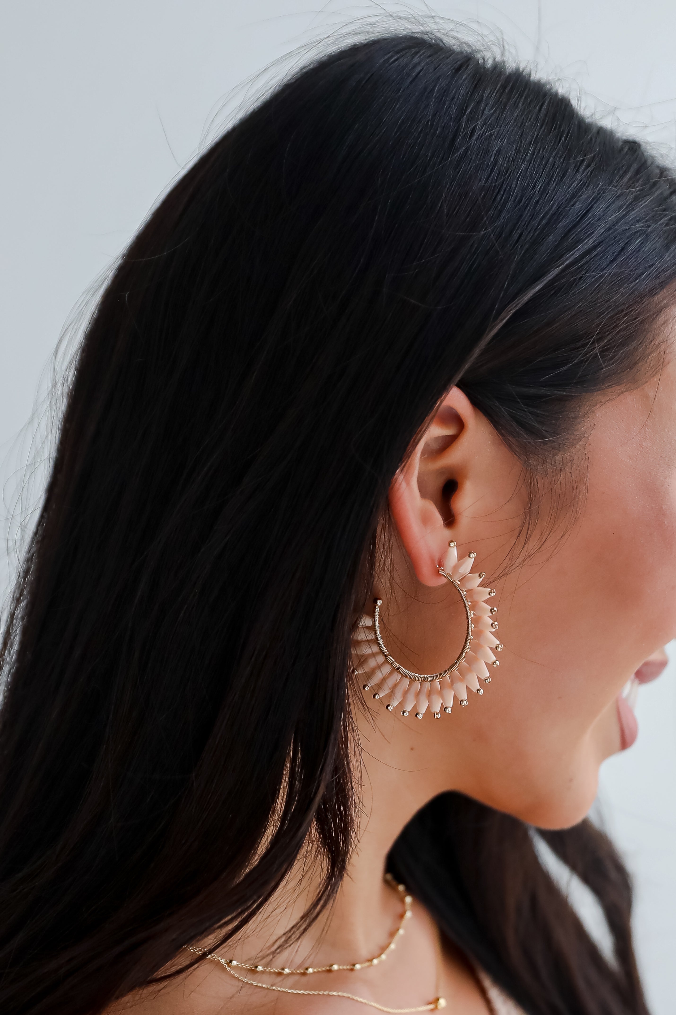 Brynne Beaded Hoop Earrings