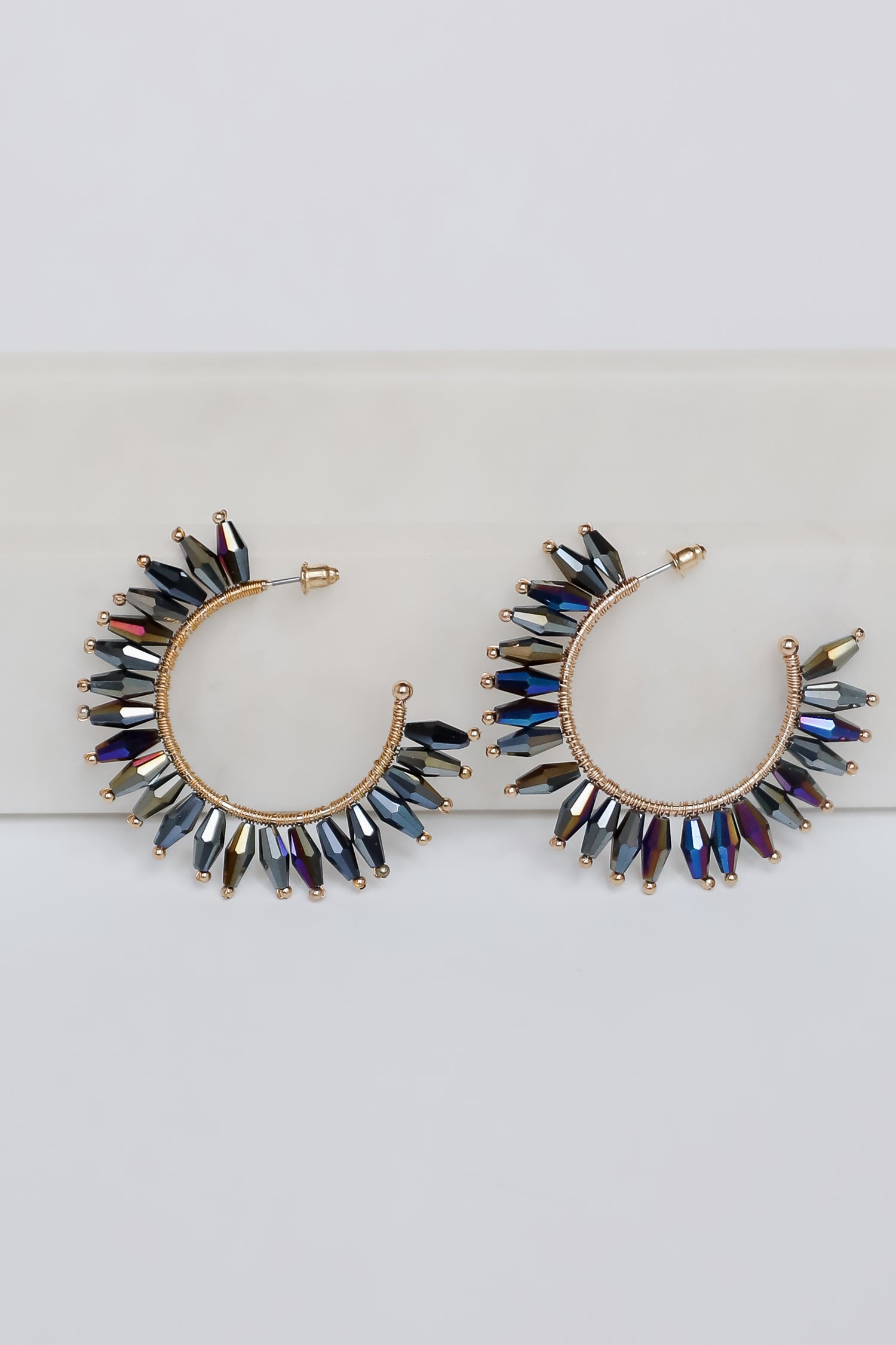 Brynne Beaded Hoop Earrings