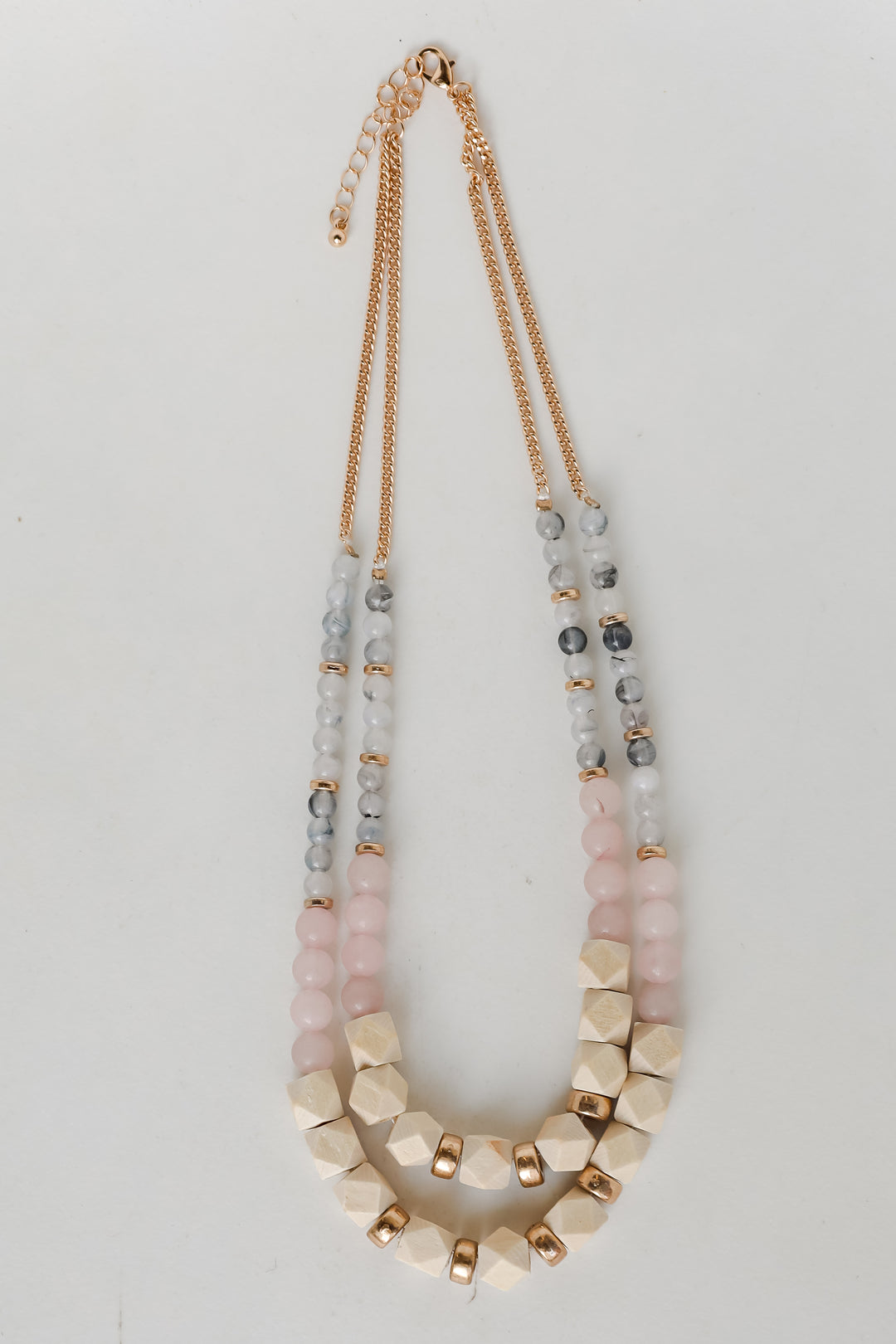 Caroline Gold Beaded Layered Necklace