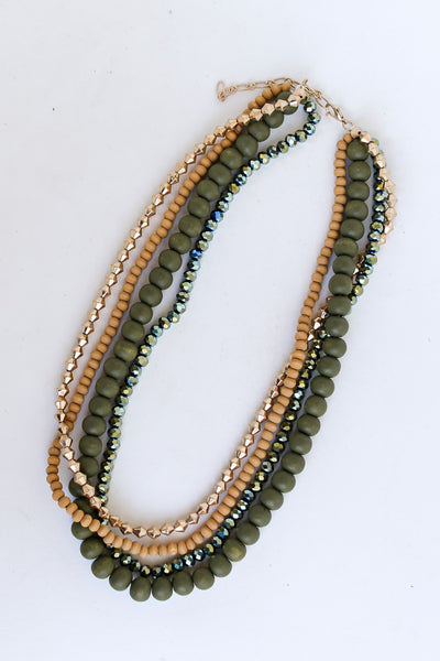 Beaded Layered Necklace flat lay