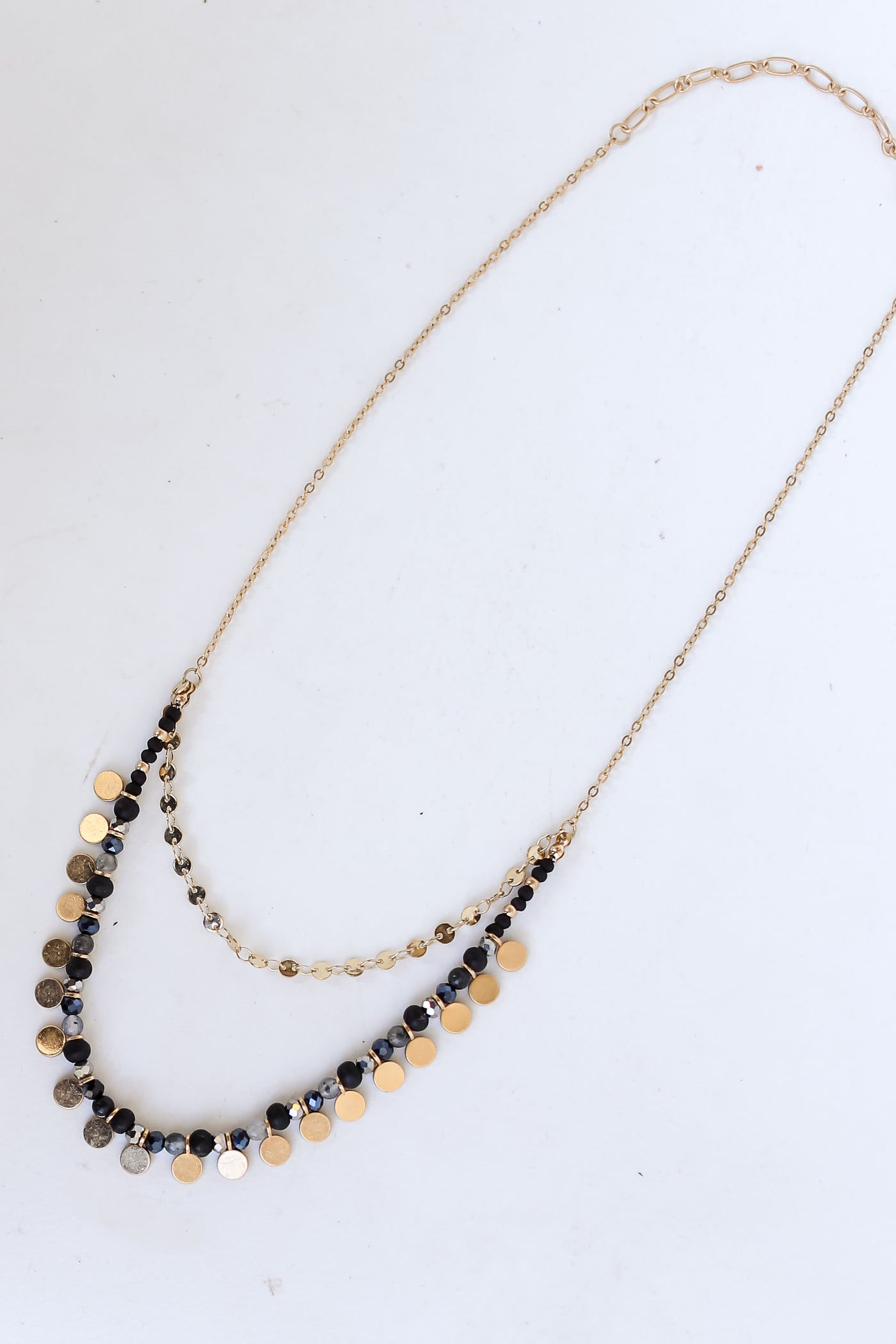 Beaded Layered Necklace flat lay
