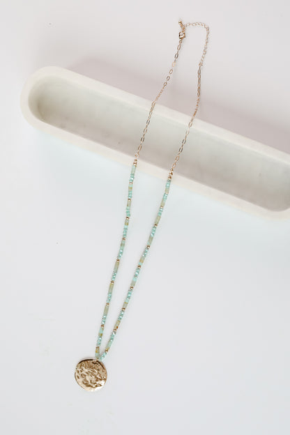 Gracie Mint Beaded Statement Necklace