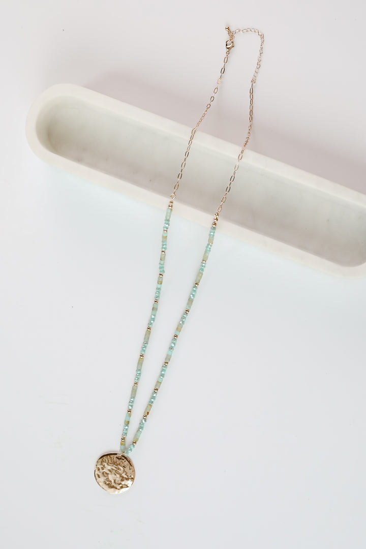 Gracie Mint Beaded Statement Necklace