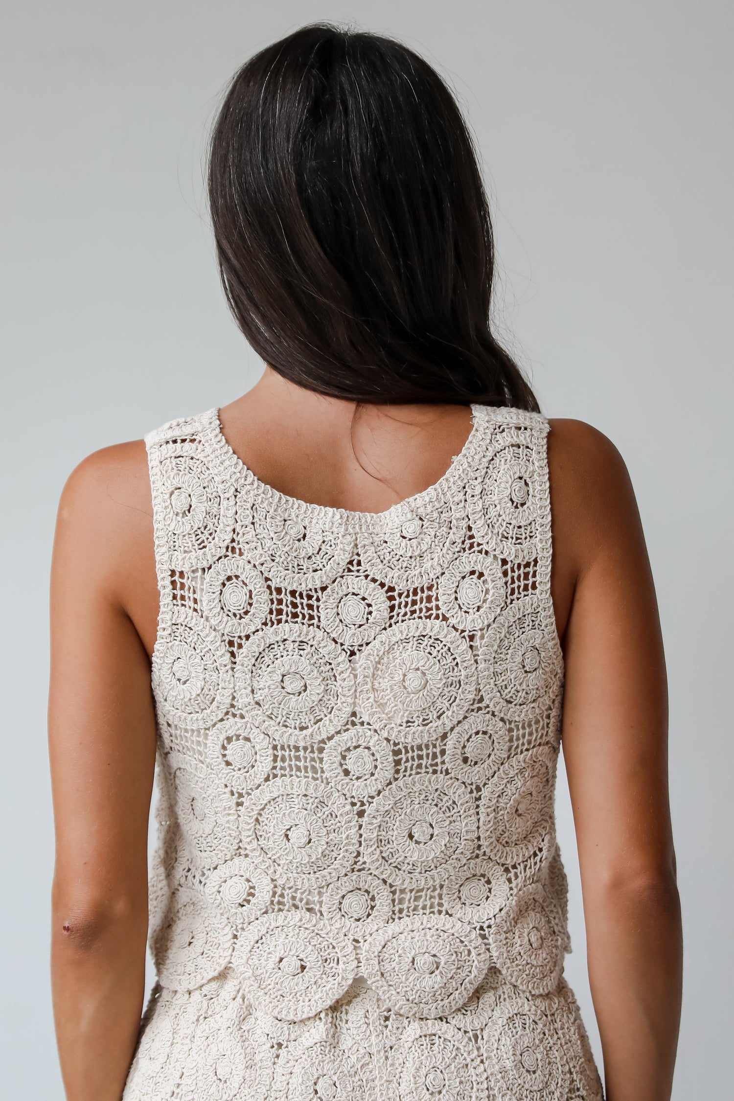 Style Update Beige Crochet Knit Tank