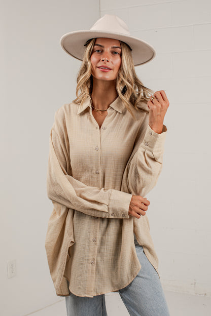 Allison Oversized Button-Up Blouse