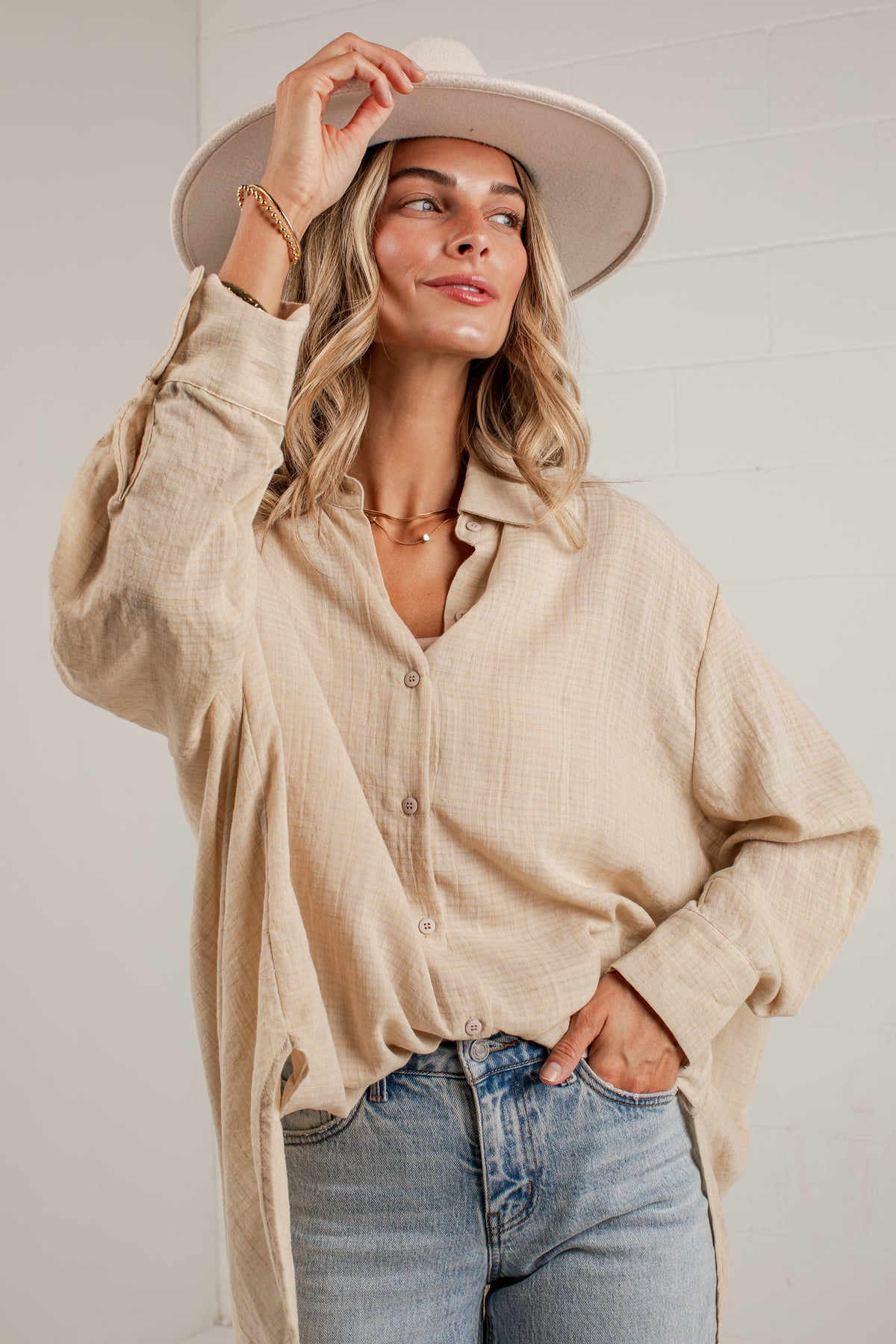 Allison Oversized Button-Up Blouse