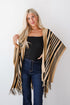 Comfy Concept Beige Striped Fringe Kimono