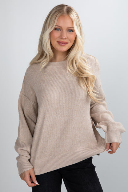 oversized beige sweater