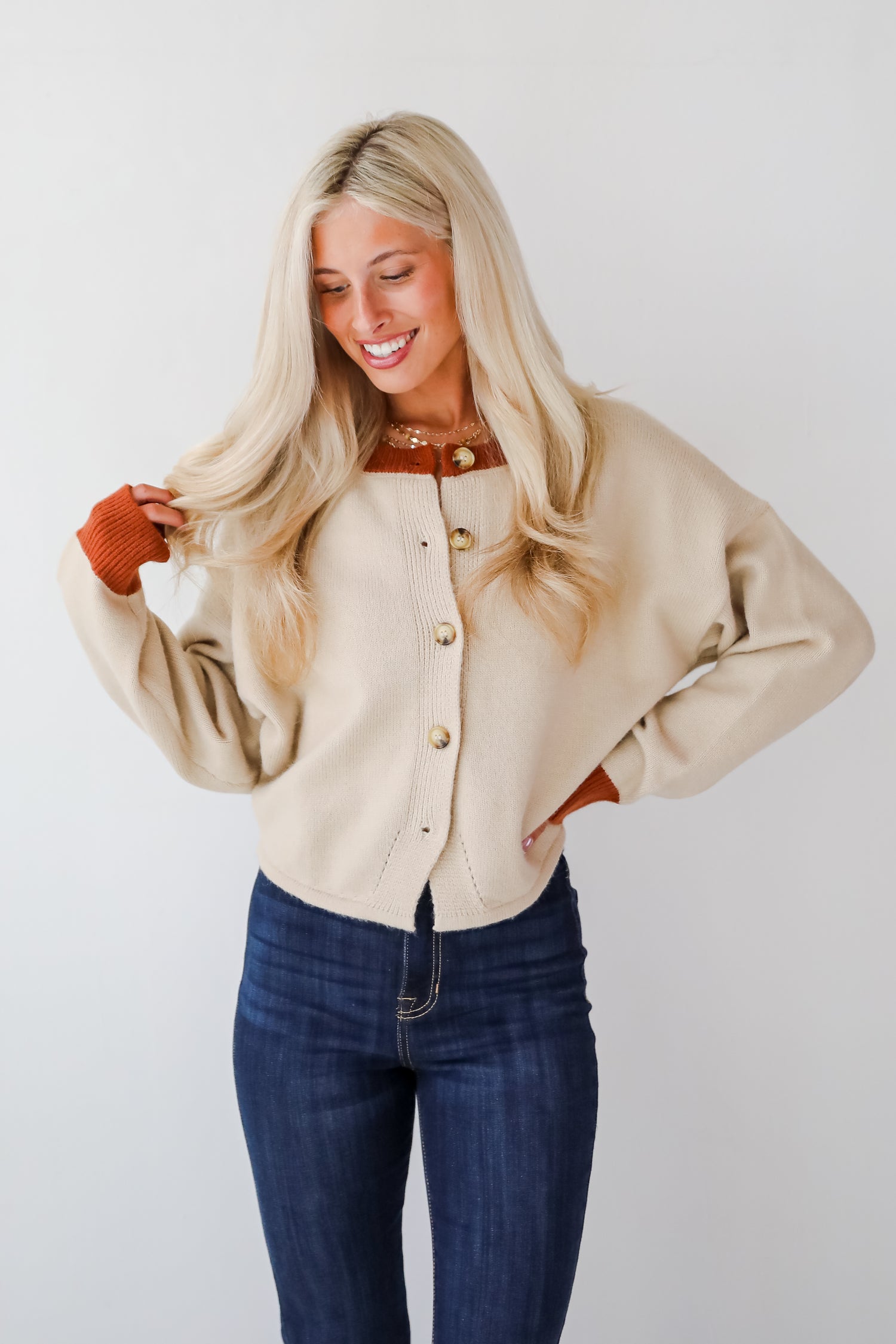 Cozy Energy Beige Sweater Cardigan