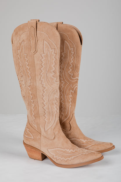 beige western boots