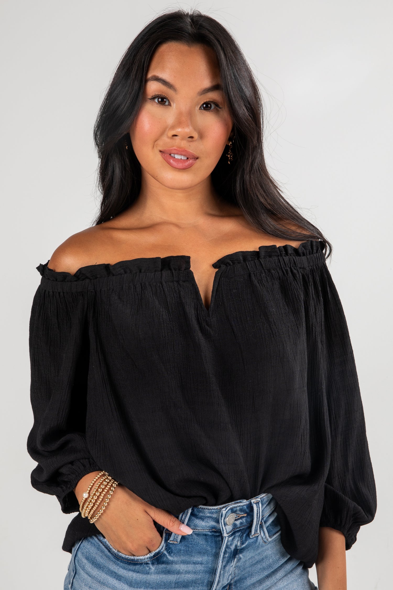Ladies Blouses Cute Open Shoulder Tops Trendy Off The Shoulder