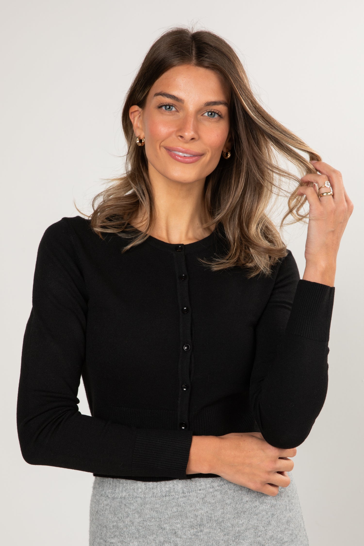 Midnight Black Holiday Knit Top | Women's Trendy Tops | Dress Up Black / Large Midnight Black Holiday Knit Top | Women's Trendy Tops | Dress Up Black / Large