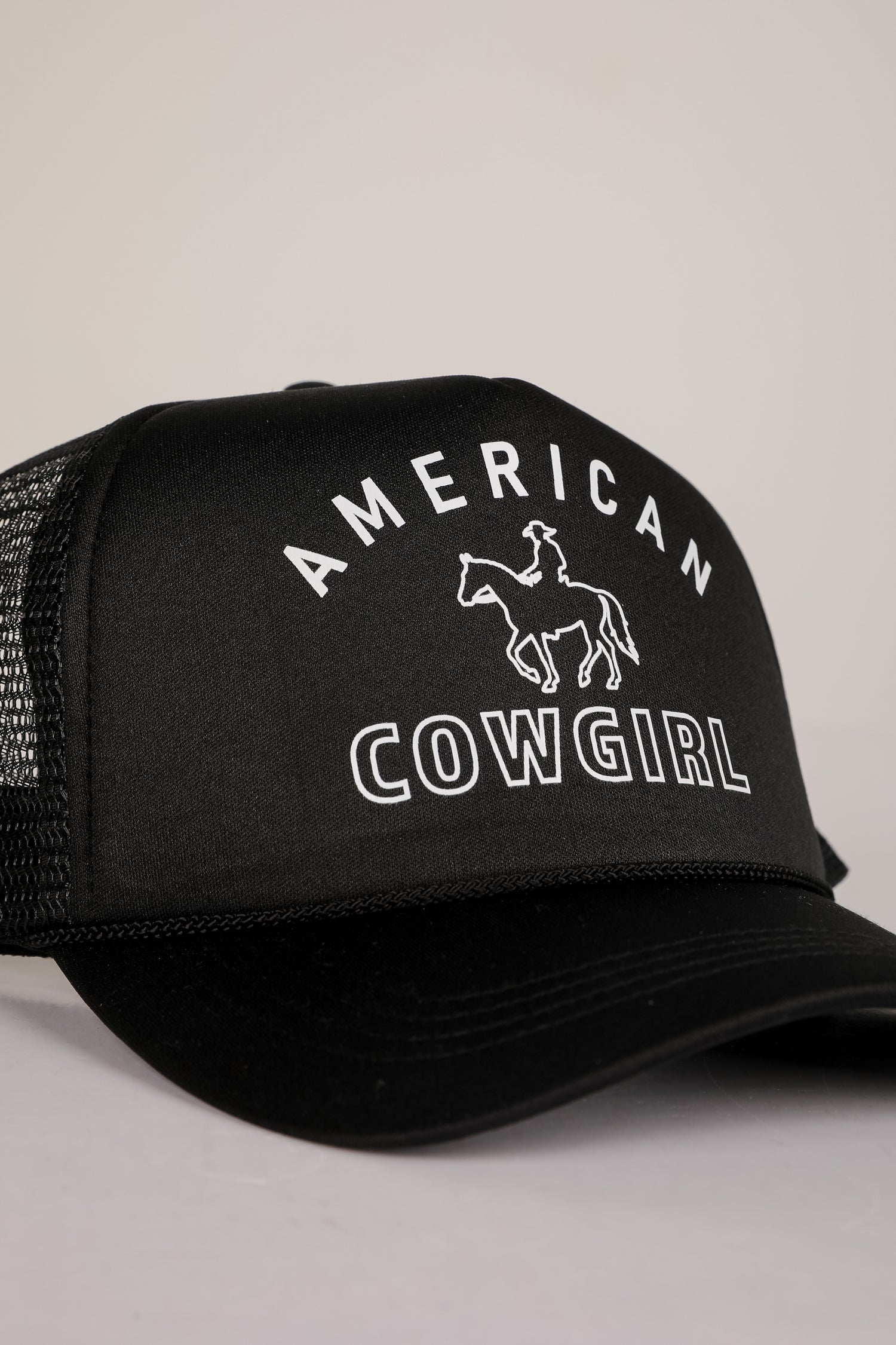 Black American Cowgirl Trucker Hat | Western Hats Black American Cowgirl Trucker Hat | Western Hats